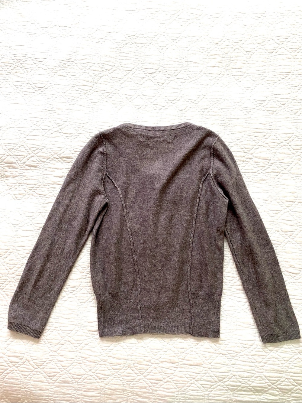 Anthropologie Sparrow Light Brown Cocoa Taupe Floral Wool Blend Cardigan Sz S - Picture 3 of 16